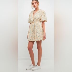 Free the Roses Cream Floral Mini Dress